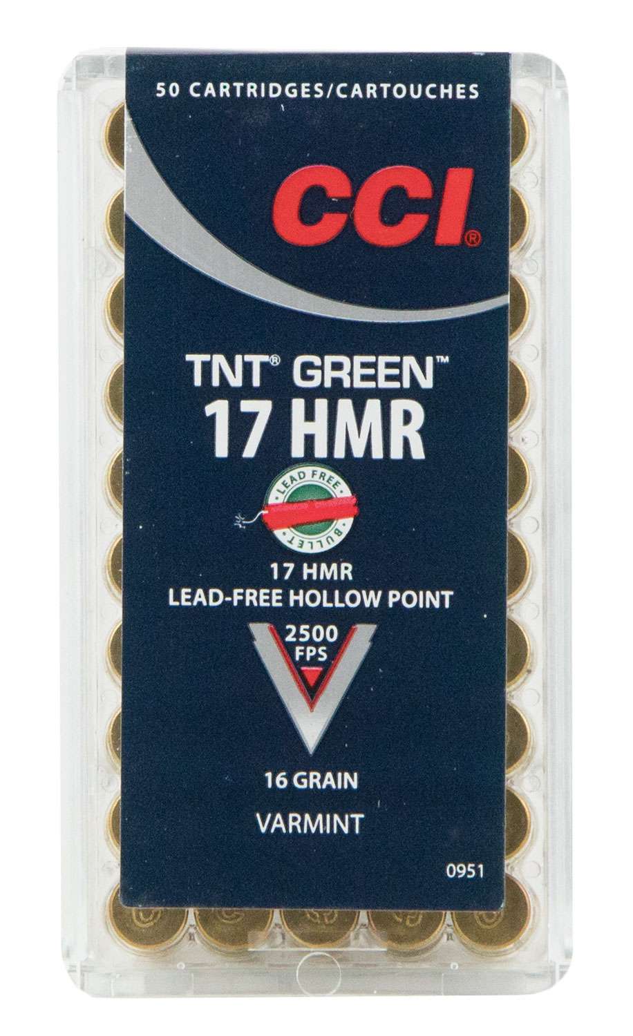 CCI TNT Green 17 HMR, 16 Grain, Hollow Point, Lead Free | NJG