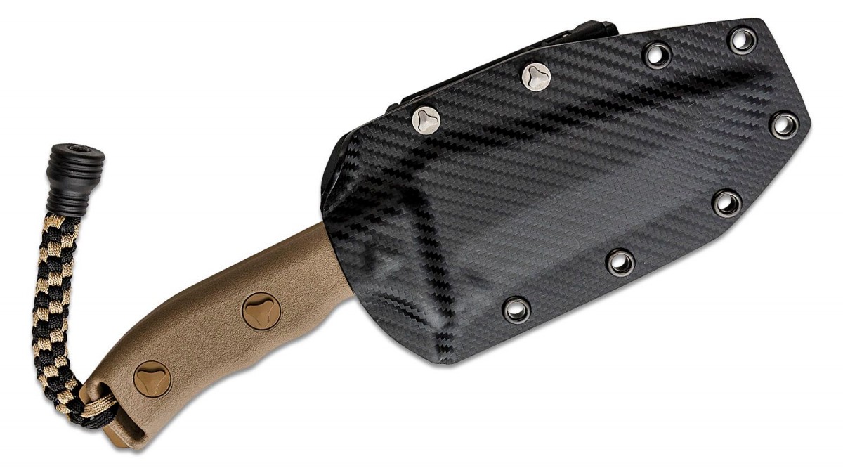 Microtech, Currahee, Combat Fixed Blade Knife, 4.75", Tan, Recurve Drop ...