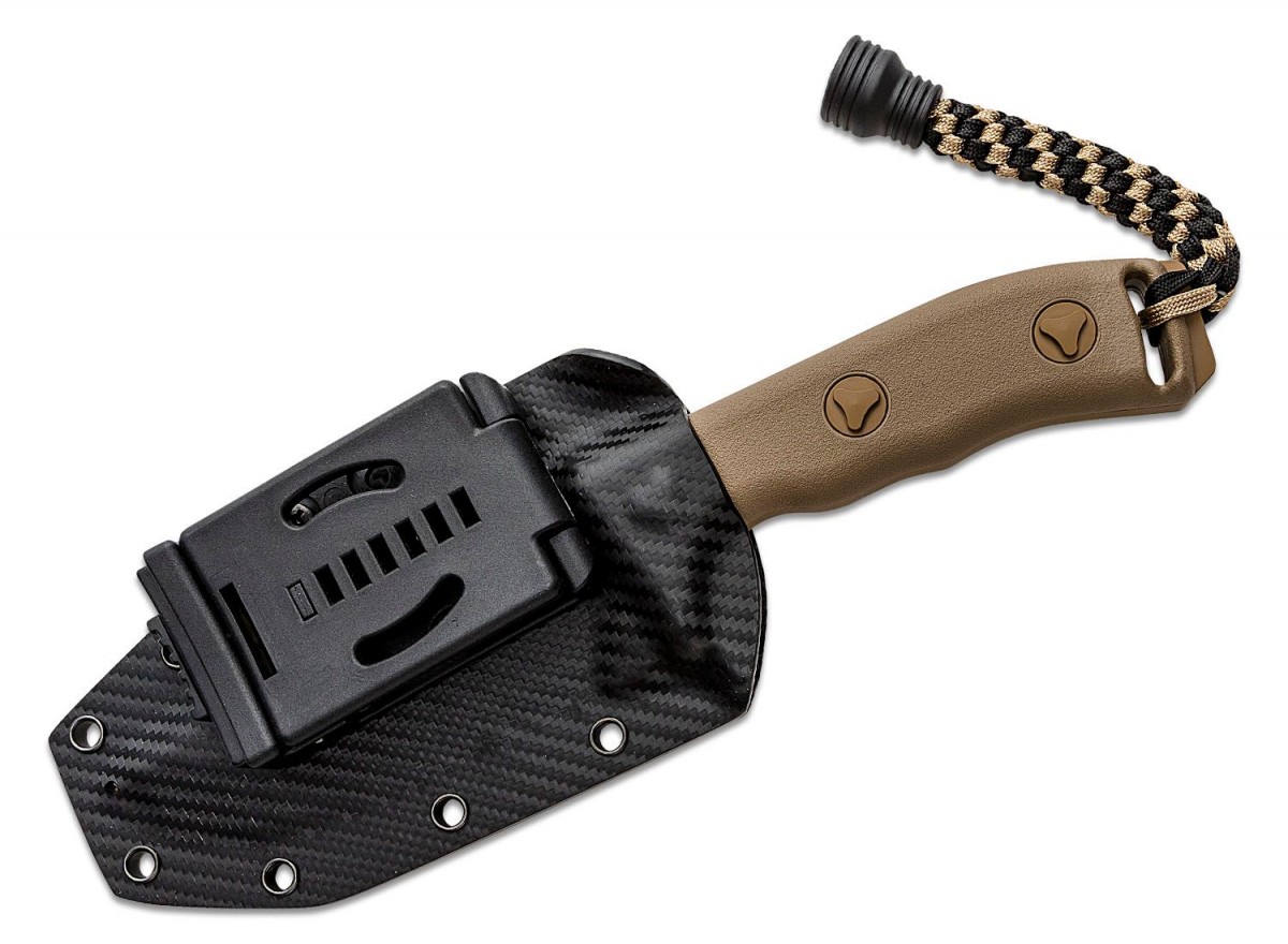 Microtech, Currahee, Combat Fixed Blade Knife, 4.75", Tan, Recurve Drop ...